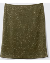 Monki - Yulia B Mesh Rhinestone Midi Skirt - Lyst