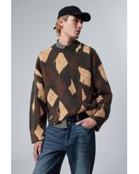 Weekday - Gestrickter Pullover Mit Losem Rautenmuster - Lyst