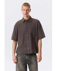 Weekday - Boxy Short-Sleeved Cotton Shirt - Lyst