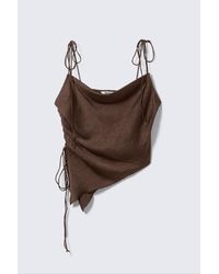Weekday - Asymmetric Satin Strap Top - Lyst
