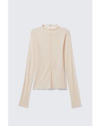 Monki - Slim Fit Long-Sleeved Mock-Neck Top - Lyst