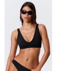 Weekday - Plunge Pull-On Bikini Top - Lyst