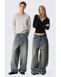 Weekday - Astro Mid Rise Loose Baggy Leg Jeans - Lyst