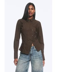 Weekday - Asymmetric Fitted Poplin Shirt - Lyst