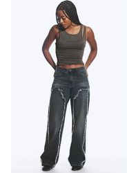 Weekday - Ample Frayed Low Rise Loose Wide Jeans - Lyst