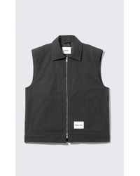Monki - Lightly Padded Canvas Zip Vest - Lyst