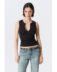 Weekday - Slim V-Neck Sleeveless Top - Lyst