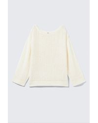 Monki - Loose Open-Knit Side Slit Sweater - Lyst