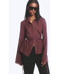 Weekday - Tie‑Detail Cotton Shirt - Lyst