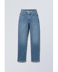 Weekday - Twig Curve Jeans Mit Mittelhohem Bund Und Geradem Bein - Lyst