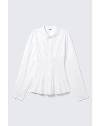 Weekday - Gathered Waist Cotton Poplin Shirt - Lyst