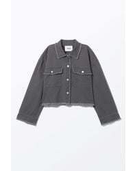 Weekday - Cropped Boxy Twill Jacket - Lyst