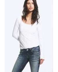 Monki - Slim Scoop Neck Long-Sleeved Top - Lyst