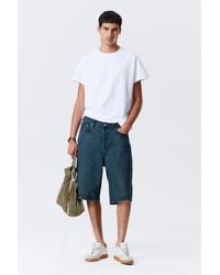 Weekday - Astro Denim Loose Baggy Shorts - Lyst