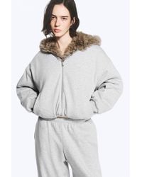 Weekday - Reversible Faux Fur Zip Hoodie - Lyst