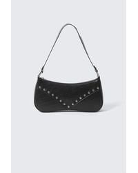 Monki - Studded Faux Leather Shoulder Bag - Lyst