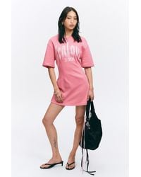 Monki - Strukturiertes Mini-T-Shirt-Kleid - Lyst