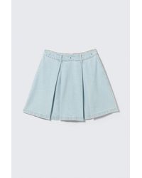 Monki - Amber High Waisted Circle Midi Denim Skirt - Lyst