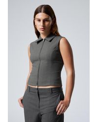 Weekday - Slim Zip Vest Top - Lyst