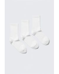 Weekday - 3-Pack Ribbed Sporty Crew Socks - Lyst