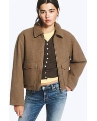 Monki - Cropped Boxy Zip Jacket - Lyst