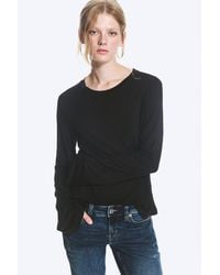 Monki - Long-Sleeved Viscose Top - Lyst