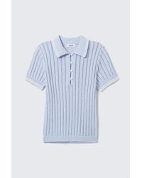 Monki - Knitted Short-Sleeved Cotton Polo Top - Lyst