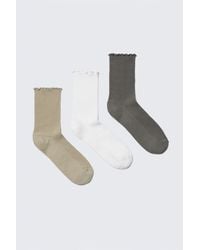 Weekday - 3-Pack Frill Edge Socks - Lyst