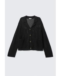 Weekday - Open-Knit Button-Up Cardigan - Lyst