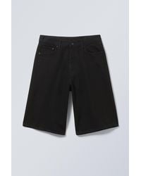 Weekday - Astro Mid Rise Loose Baggy Denim Shorts - Lyst