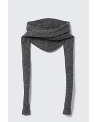 Weekday - Knitted Tie Hood Scarf - Lyst
