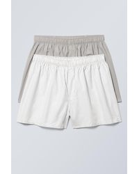 Weekday - Cotton Elasticated Waistband Boxer Shorts - Lyst