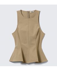 Monki - Fitted Nylon Peplum Top - Lyst