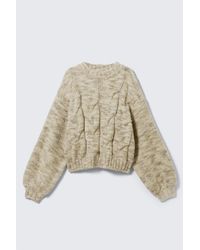 Monki - Chunky Cable-Knitted Sweater - Lyst