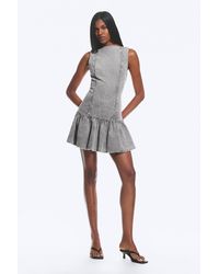 Weekday - Flared Boat-Neck Mini Twill Dress - Lyst