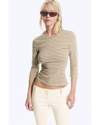 Monki - Round Neck Three-Quarter Sleeve Top - Lyst