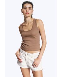 Monki - Ribbed Square Tank Top - Lyst