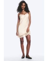 Monki - Satin Lace-Trim Slip-Dress - Lyst