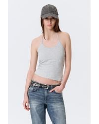 Weekday - Slim Halterneck Cotton Top - Lyst