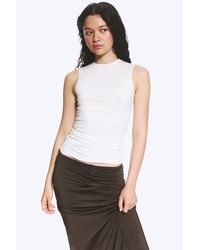 Monki - Sleeveless Gathered Jersey Top - Lyst