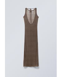 Weekday - Open Back Knitted Maxi Dress - Lyst