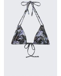 Monki - Printed Triangle Halter Bikini Top - Lyst