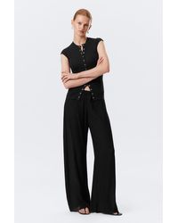 Weekday - Crinkled Low-Rise Wide-Leg Trousers - Lyst
