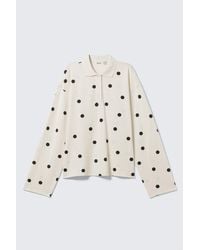 Monki - Long-Sleeved Cotton Polo Top - Lyst