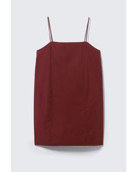 Monki - Tie-Back Twill Mini Dress - Lyst