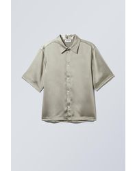 Weekday - Shiny Short Sleeve Satin Shirt - Lyst