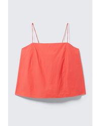 Weekday - Drawstring Poplin Strap Top - Lyst