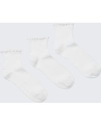 Weekday - 3-Pack Frill Edge Short Socks - Lyst