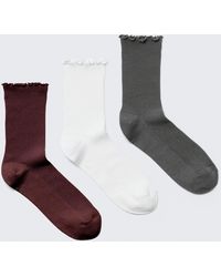 Weekday - 3-Pack Frill Edge Socks - Lyst