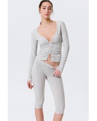 Monki - Belle B Ruched V-Neck Cardigan - Lyst